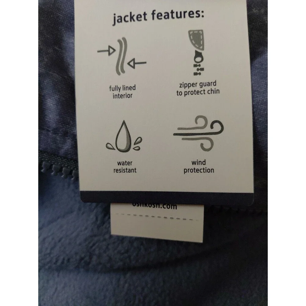 Oshkosh B'Gosh Boys Jacket Size 4T Water Resistant ,wind Protection Blue